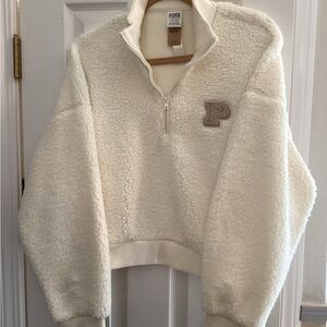 PINK Victoria's Secret Cream Teddy Jacket Cozy Winter Wear